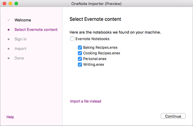 OneNote dovozcu-mac-step-2