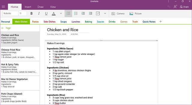 OneNote rozhranie-windows-app