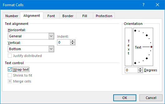 zalomiť text Excel