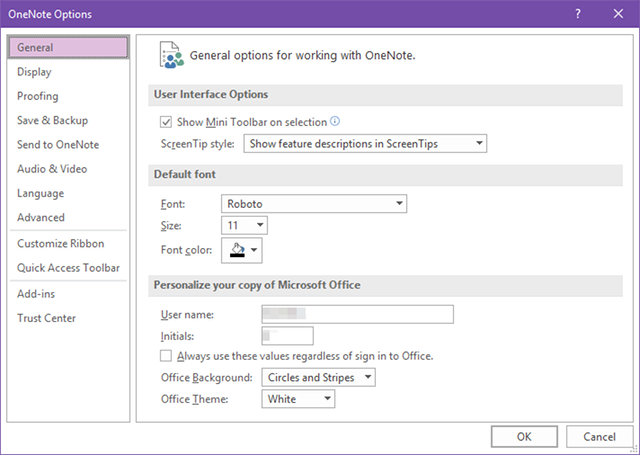 OneNote-Interface-desktop-nastavenia