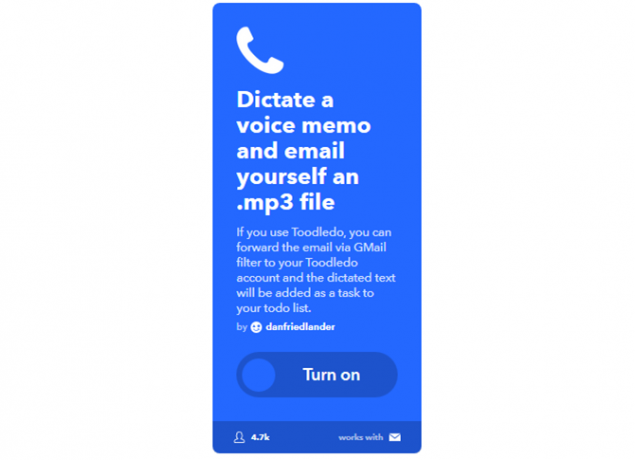 Príručka The Ultimate IFTTT: Použite najvýkonnejší nástroj na webe, ako je napríklad Pro 34IFTTT VoiceMemoToEmail