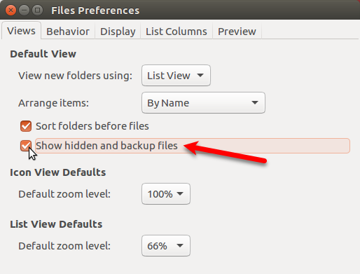 Zobraziť skryté a záložné súbory v službe Nautilus v Ubuntu