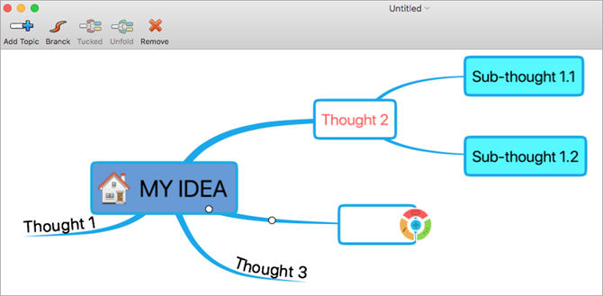 Mapa mysle QMindMap Lite Mac