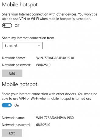 Windows 10 Mobile Hotspot zap