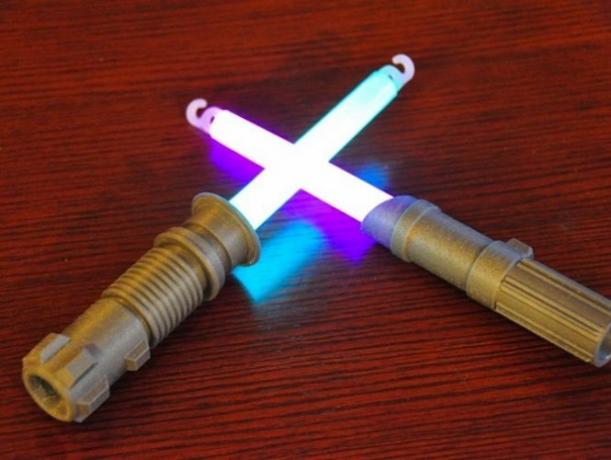 3D tlačová hviezda vojny rekvizity glowstick lightsaber