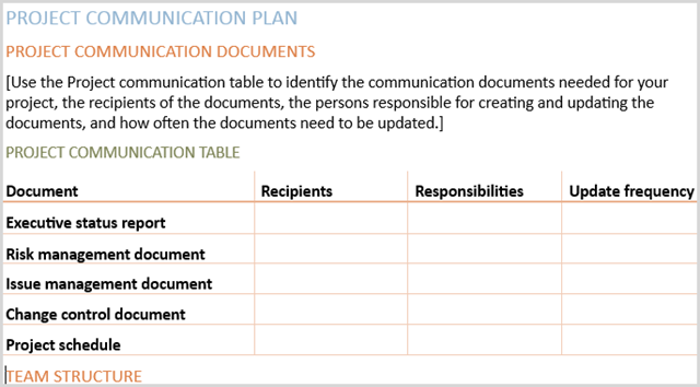 Word2016ProjectCommunicationsPlan