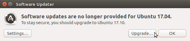 Aktualizácie už nie sú poskytované pre Ubuntu 17.04