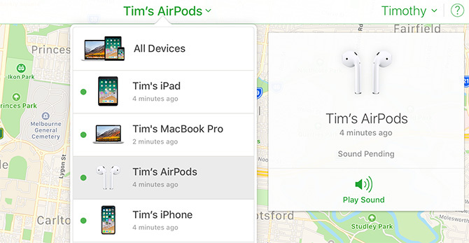 Nájdite AirPods s iCloudom