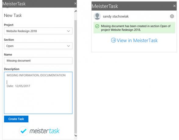 Doplnok MeisterTask Outlook Project Management