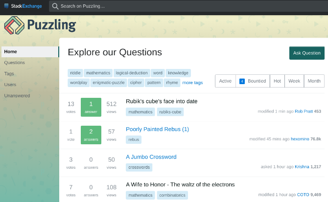 Stack Exchange's Puzzling community je fórum pre záhadcov s niektorými z najnáročnejších hádaniek a hlavolamy.