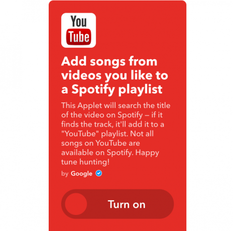 youtube ifttt spotify playlist