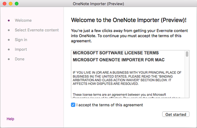 OneNote dovozcu-mac-step-1