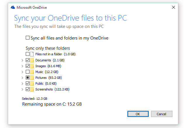 Nastavenia synchronizácie OneDrive