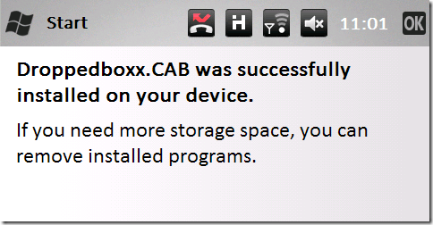 Windows Mobile Dropbox