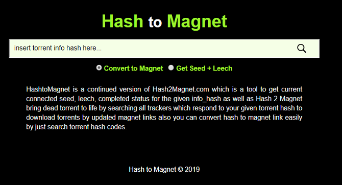 hash to magnet tool