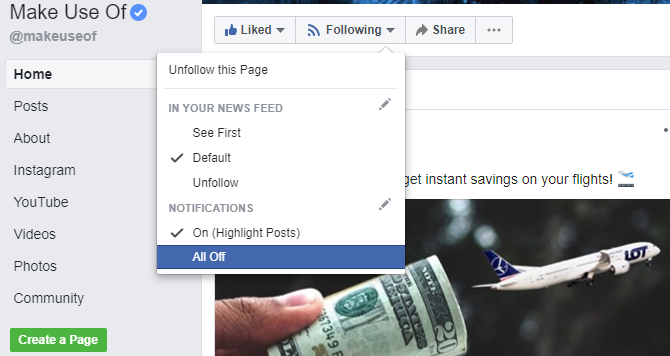Facebook Vypnúť upozornenia stránky