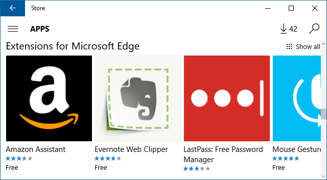 Rozšírenia Microsoft Edge Windows Store