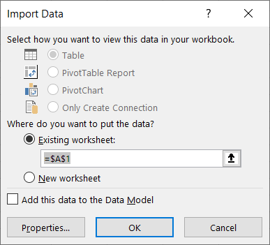 Dialógové okno Import údajov Sprievodca importom textu