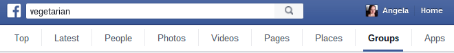 Facebook Search Groups Tab