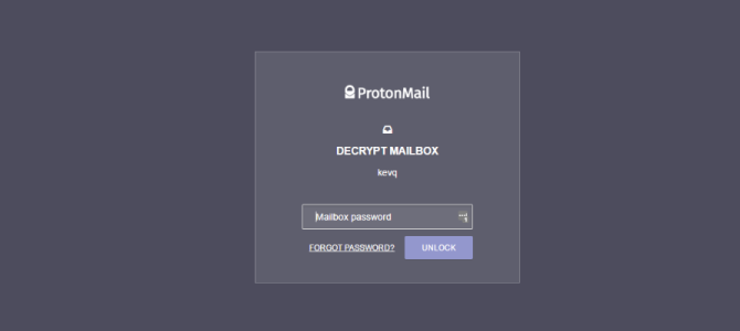 Dešifrovací kľúč poštovej schránky ProtonMail