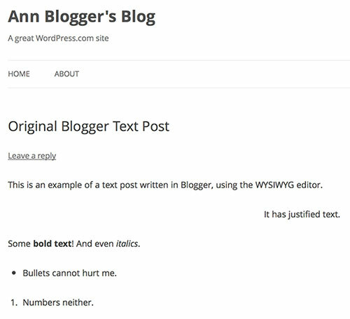 Blogger na WordPress, WordPress na Blogger - Prepínanie blogov Testované wp x text