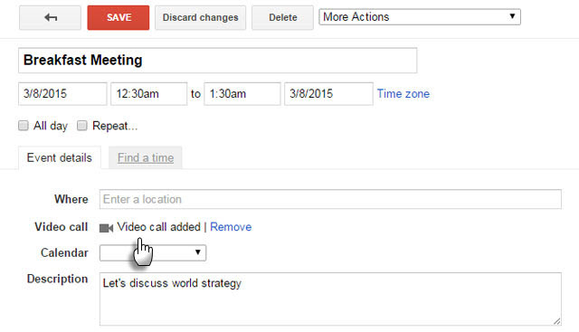 Pridajte videohovor do Kalendára Google