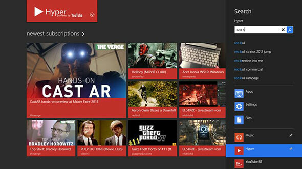 Hyper pre YouTube: Stiahnite si a sledujte videá YouTube z moderného používateľského rozhrania Windows 8 s hyper1