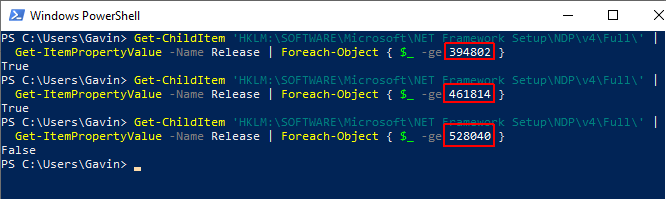 Príkaz net framework powerhell