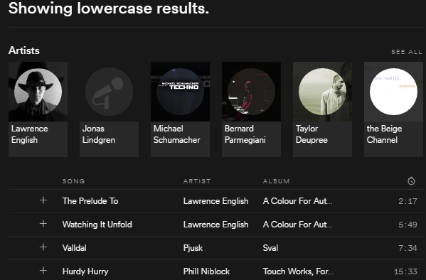 Žáner malých písmen na Spotify