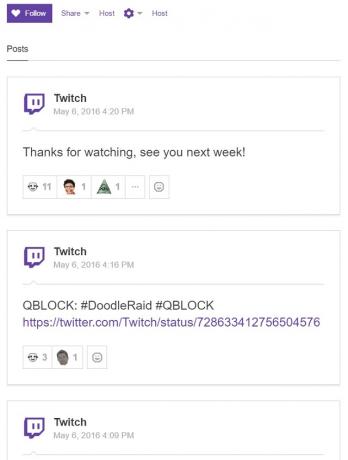 Twitch Channel News Feed