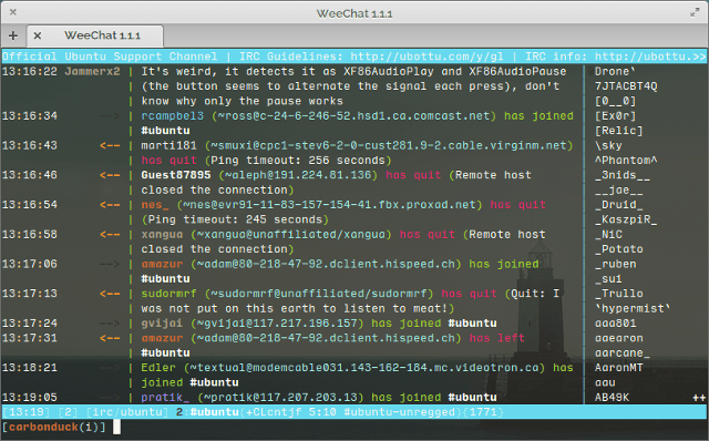 linux-IRC klient-WeeChat