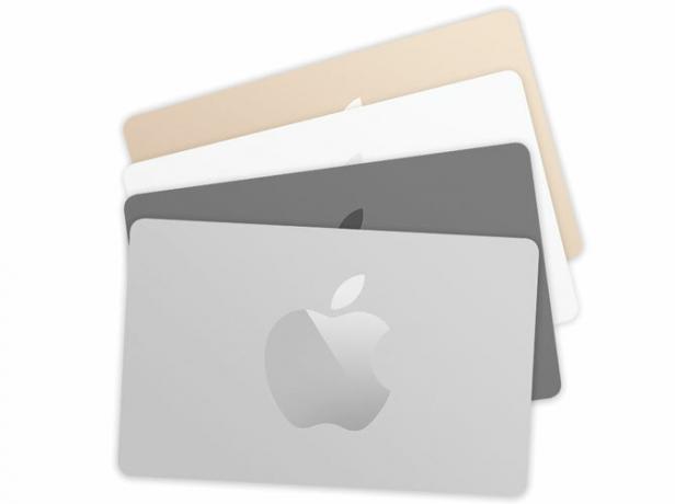 Obrázok znázorňujúci farby darčekovej karty Apple Store