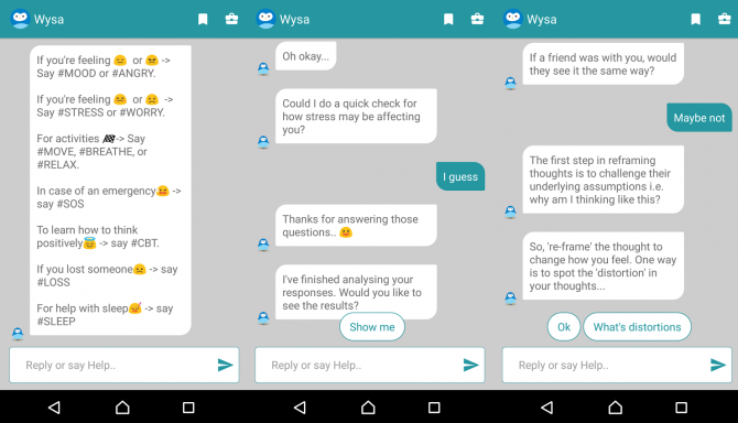 wysa vstup chatbot