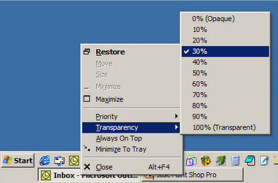 Udržujte Windows na vrchu a minimalizujte ich na zásobník pomocou programu PowerMenu powermenu02