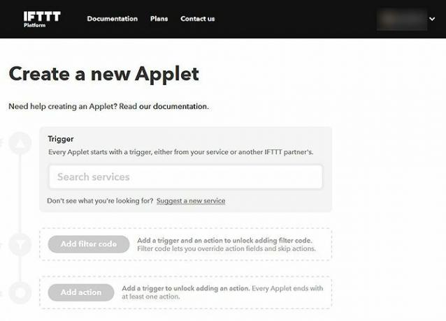 Vytvorte nový applet IFTTT