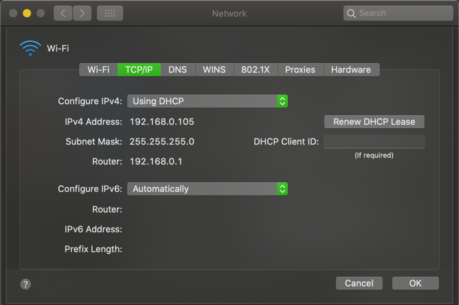 Mac IP IP Settings