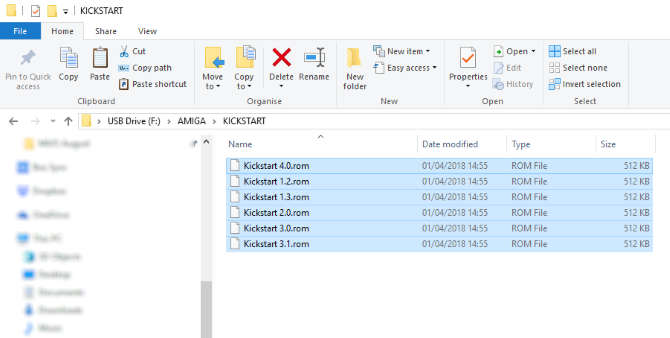Skopírujte súbory Amiga Kickstart na USB