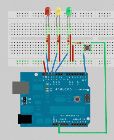 Arduino-first-kroky-traffic-light projekt