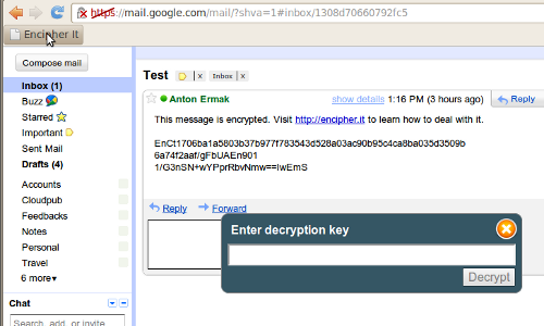 šifrovať správy gmail