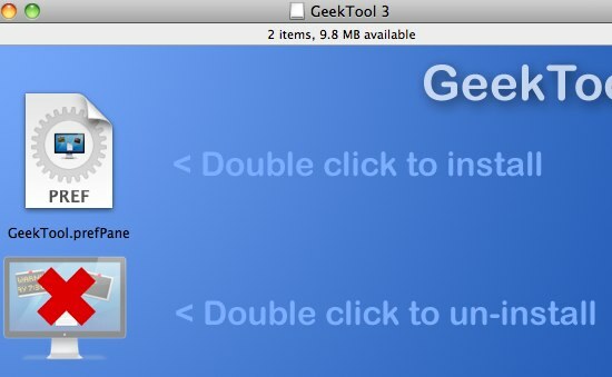 GeekTool - zobrazenie systémových informácií o počítačoch Mac v štýle 01a GeekTool 3 install