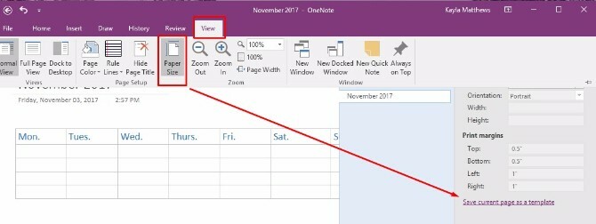 vytvoriť onenote šablónu kalendára