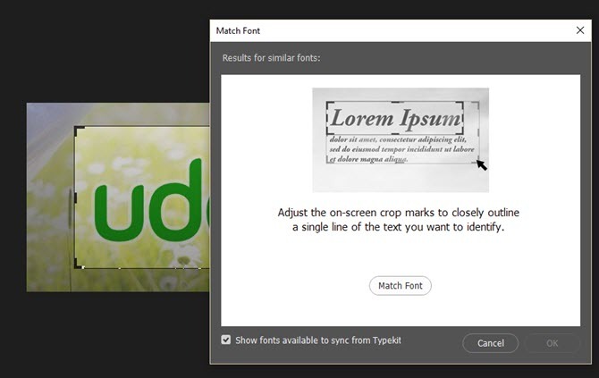 Ako identifikovať akékoľvek písmo pomocou Adobe Photoshop Match Font Box
