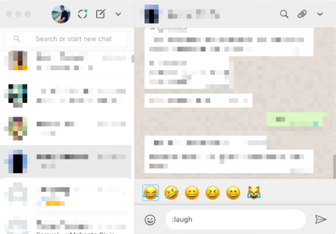 WhatsApp Desktop Emoji Automatické dopĺňanie