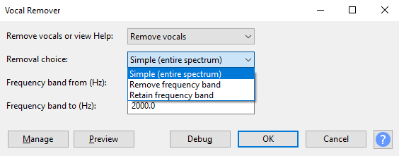 Odstráňte spev z hudby v Audacity