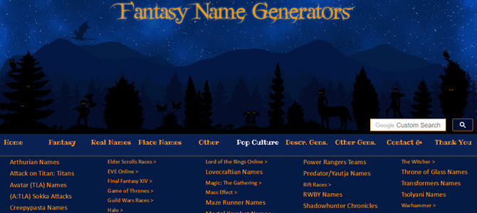 fantasy meno generátor