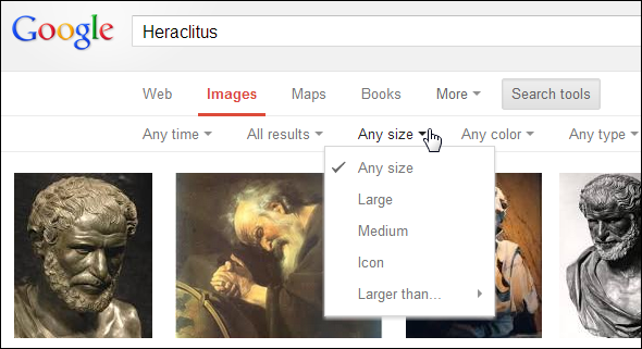 bočný panel nástrojov vyhľadávania Google