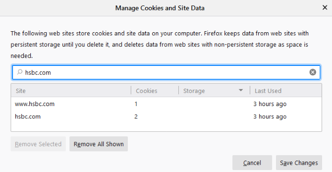 Firefox spravuje cookies