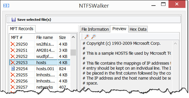 MFT-NTFSWalker