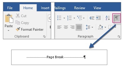 Microsoft Word 2016 - koniec stránky