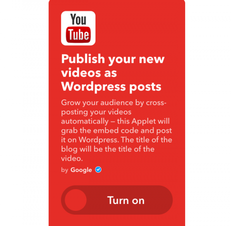 youtube ifttt nové videá ako wordpress príspevky